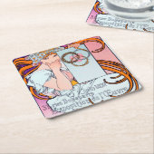 Alphonse Mucha Rechteckiger Pappuntersetzer (angewinkelt)