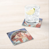 Alphonse Mucha Rechteckiger Pappuntersetzer (Vor Ort)