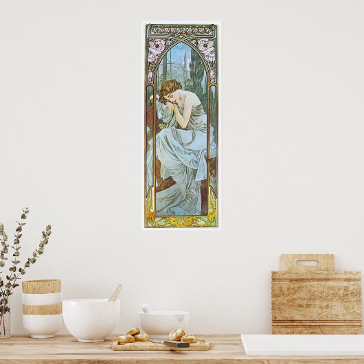 Alphonse Mucha. Repos De La Nuit/Nocturnal Slumber Poster (Küche)