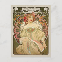 Alphonse Mucha Rêverie Daydream CC0877 Art Nouveau