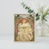 Alphonse Mucha Rêverie Daydream CC0877 Art Nouveau Postkarte (Stehend Vorderseite)