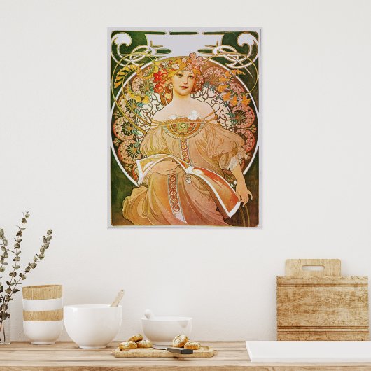 Alphonse Mucha Reverie Daydream Poster (Küche)