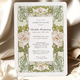 Alphonse Mucha Rose Feier des Lebens Einladung