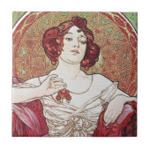 Alphonse Mucha Rubin Fliese (Vorderseite)