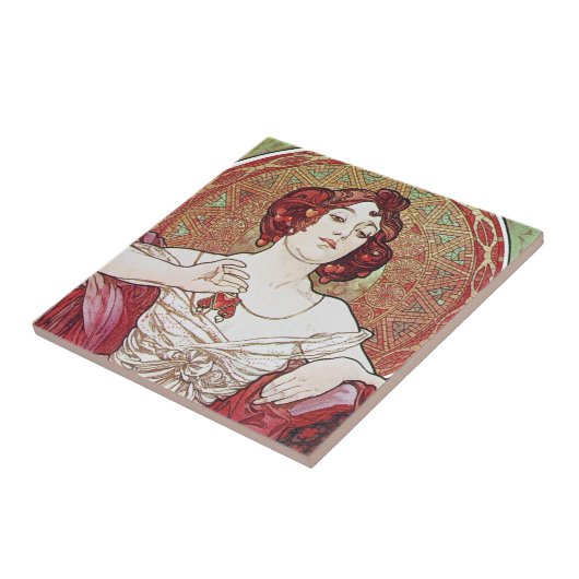 Alphonse Mucha Ruby Fliese (Seite)