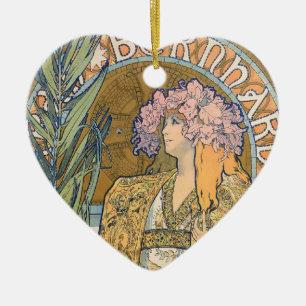 Alphonse Mucha - Sarah Bernhard Malerei Keramik Ornament