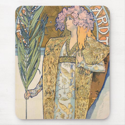 Alphonse Mucha - Sarah Bernhard Malerei Mousepad (Vorne)