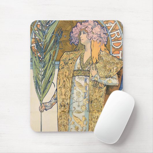 Alphonse Mucha - Sarah Bernhard Painting Mousepad (Mit Mouse)