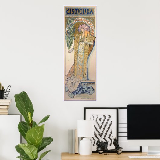 Alphonse Mucha - Sarah Bernhard Painting Poster (Heimbüro)