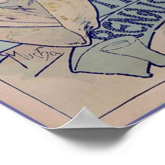 Alphonse Mucha - Sarah Bernhard Painting Poster (Ecke)