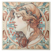 Alphonse Mucha Sarah Bernhardt Art Nouveau Keramik Fliese (Vorderseite)