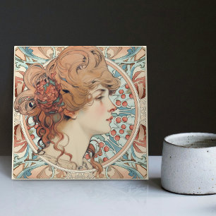 Alphonse Mucha Sarah Bernhardt Art Nouveau Keramik Fliese