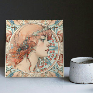 Alphonse Mucha Sarah Bernhardt Art Nouveau Keramik Fliese