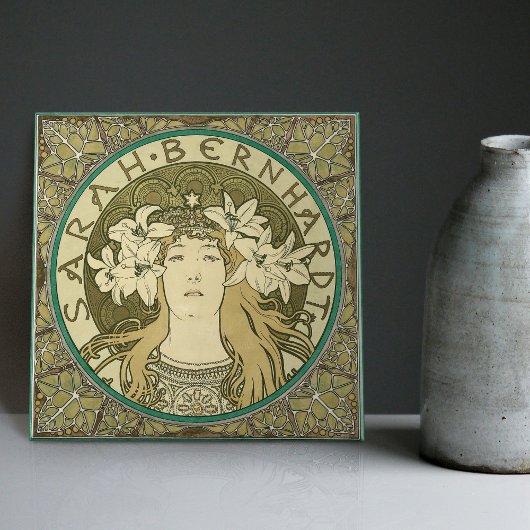 Alphonse Mucha Sarah Bernhardt Art Nouveau Vintag Fliese