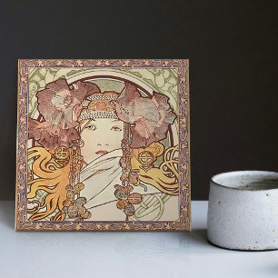 Alphonse Mucha Sarah Bernhardt Art Nouveau Vintage Fliese