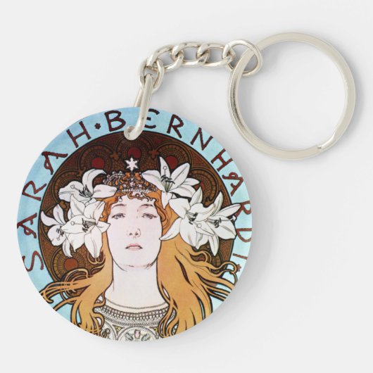 Alphonse Mucha - Sarah Bernhardt Schlüsselanhänger (Rückseite)