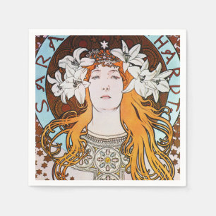 Alphonse Mucha Sarah Bernhardt Vintag Art Nouveau Serviette