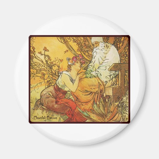 Alphonse-Mucha-Schokoladenmassage Magnet (Vorne)