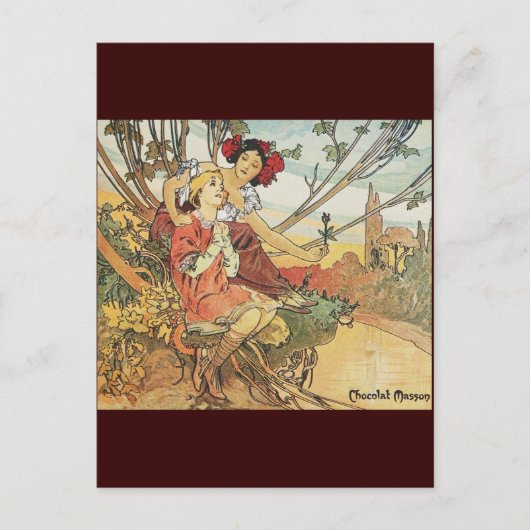 Alphonse-Mucha-Schokoladenmassage Postkarte (Vorderseite)