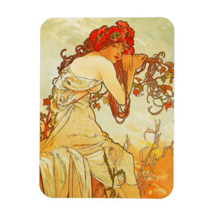 Alphonse Mucha Sommer Magnet