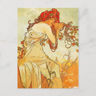 Alphonse Mucha Sommer-Postkarte Postkarte