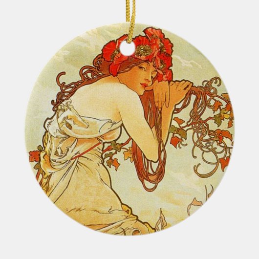 Alphonse Mucha Sommerornament Keramikornament (Vorne)