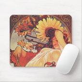 Alphonse Mucha Sonnenblume Mousepad (Mit Mouse)