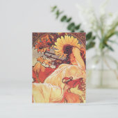 Alphonse Mucha Sonnenblume Postkarte (Stehend Vorderseite)