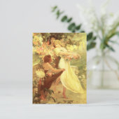 Alphonse Mucha Spirit of Spring Postcard Postkarte (Stehend Vorderseite)