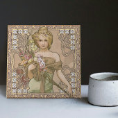 Alphonse Mucha Spring 4Seasons Jugendstil Vintag Fliese