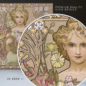 Alphonse Mucha Spring 4Seasons Jugendstil Vintag Fliese