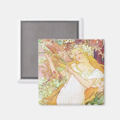 Alphonse Mucha Spring Floral Vintag Jugendstil Magnet (Vorderseite/Rückseite)