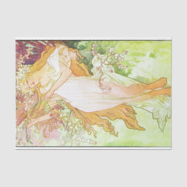Alphonse Mucha Spring Floral Vintag Jugendstil Seidenpapier