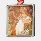 Alphonse Mucha Spring Ornament Aus Metall (Links)