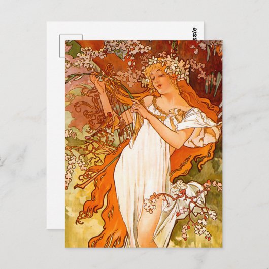Alphonse Mucha Spring Postkarte (Vorne/Hinten)