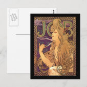 Alphonse Mucha - Stellenanzeige Postkarte (Vorne/Hinten)