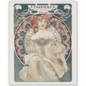 Alphonse Mucha Sticker | Art Nouveau Vinyl Decal (Vorderseite)