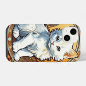 Alphonse Mucha Stil Katze iPhone Hülle (Rückseite (Horizontal))