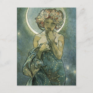Alphonse Mucha Stunning Art Nouveau Frau #18 Postkarte