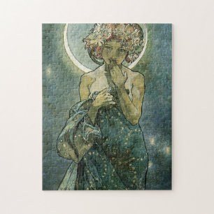 Alphonse Mucha Stunning Art Nouveau Frau #18 Puzzle