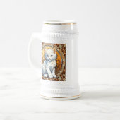 Alphonse Mucha Style Cat Bierglas (Vorderseite Links)