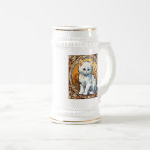 Alphonse Mucha Style Cat Bierglas (VorderseiteRechts)