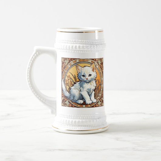 Alphonse Mucha Style Cat Bierglas (Links)