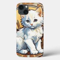Alphonse Mucha Style Cat