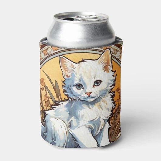 Alphonse Mucha Style Cat Dosenkühler (Kanne Vorderseite)