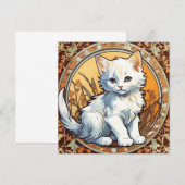 Alphonse Mucha Style Cat Einladung (Vorne/Hinten)