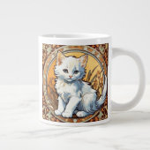 Alphonse Mucha Style Cat Jumbo-Tasse (Rechts)