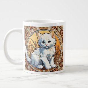 Alphonse Mucha Style Cat Jumbo-Tasse