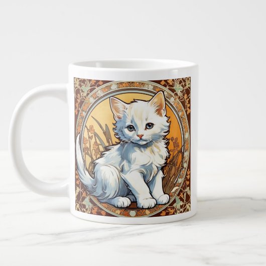 Alphonse Mucha Style Cat Jumbo-Tasse (Links)