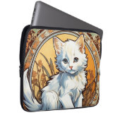 Alphonse Mucha Style Cat Laptopschutzhülle (Vorne Rechts)